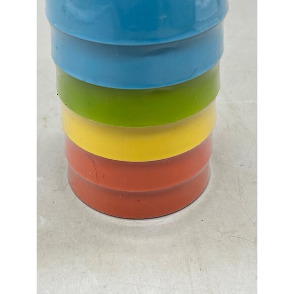 set of 6 plastic cups kids 4" blue orange green yellow NEW - Picture 3 of 4